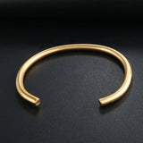Titanium Stainless Steel Open Cuff Bracelet Rose Bangle