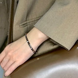 Classic Titanium Steel Roman Numerals Bangle For Women Hollow Number