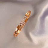 Classic Titanium Steel Roman Numerals Bangle For Women Hollow Number