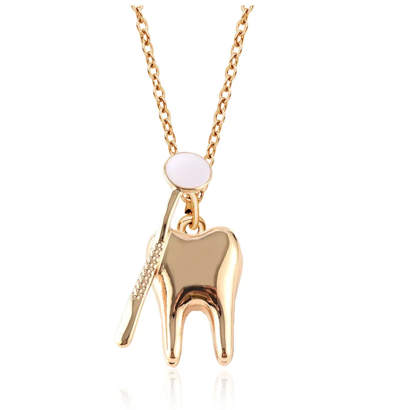 Tooth Pendant Necklace Dental Dentist Doctor Nurse Jewelry