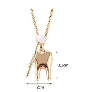 Tooth Pendant Necklace Dental Dentist Doctor Nurse Jewelry