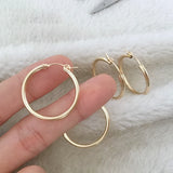 Classic Hoop Earrings 14K Filled Modern Jewelry Minimalism Boho Brincos Gift