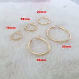 Classic Hoop Earrings 14K Filled Modern Jewelry Minimalism Boho Brincos Gift
