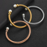 Classic Pearl Half Circle Embossed Bracelet