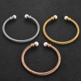Classic Pearl Half Circle Embossed Bracelet