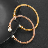 Classic Pearl Half Circle Embossed Bracelet