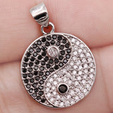 Plated Round Pendant With Zirconia Copper For Women Girls Jewelry