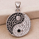 Plated Round Pendant With Zirconia Copper For Women Girls Jewelry