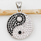 Plated Round Pendant With Zirconia Copper For Women Girls Jewelry