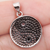 Plated Round Pendant With Zirconia Copper For Women Girls Jewelry