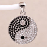 Plated Round Pendant With Zirconia Copper For Women Girls Jewelry