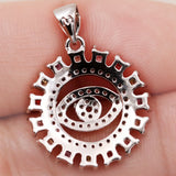 Plated Round Pendant Pink Red Zirconia Copper Women Girls Jewelry Wedding