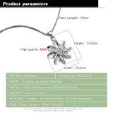 Tricolor Zirconia Flower Pendant Necklace-925 Silver