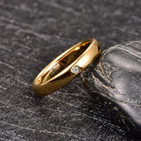Classic Tungsten Carbide Rings 4/6/8mm Gold Couple Wedding Bands Zirconia Gift