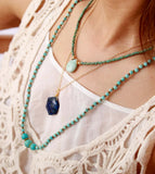 Turquoise Strand Necklace & Bracelet Set - Bohemian Jewelry