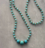 Turquoise Strand Necklace & Bracelet Set - Bohemian Jewelry