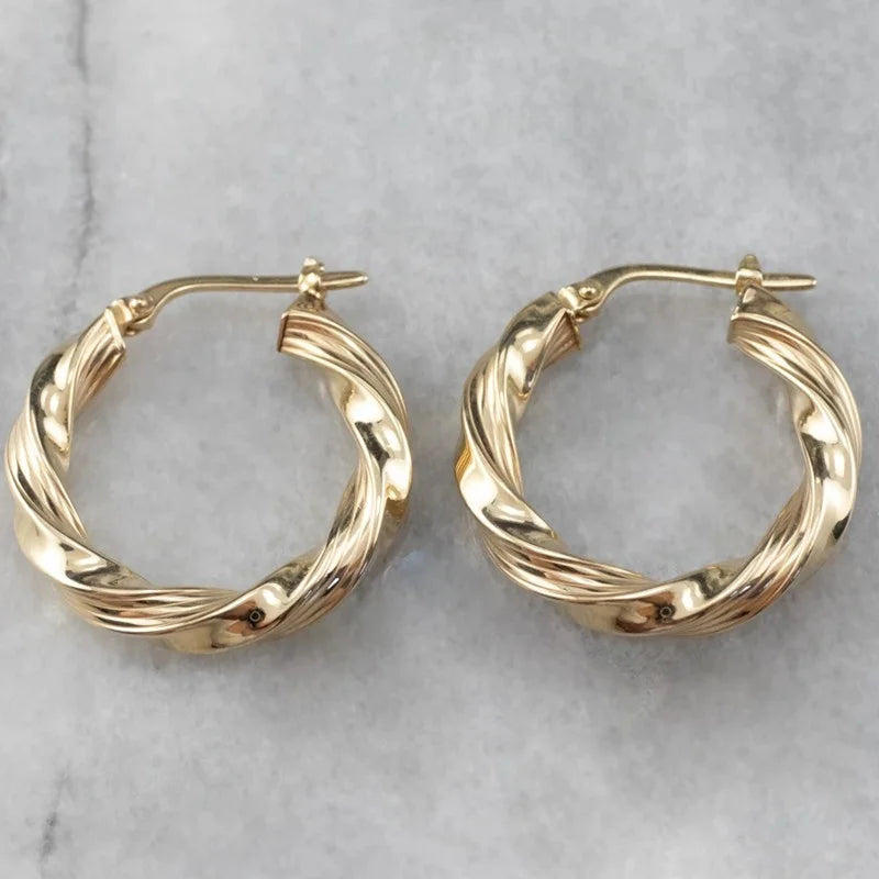 Classic Twist Hoop Earrings Plated Drop Earrings