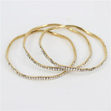 2 Styles Crystal Bangles Stainless Steel Jewelry Set LH237