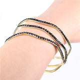 2 Styles Crystal Bangles Stainless Steel Jewelry Set LH237