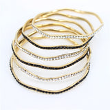 2 Styles Crystal Bangles Stainless Steel Jewelry Set LH237