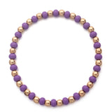 Colorful 4mm Rondelle Bead Bracelets Women Elastic Bohemian Jewelry