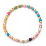 Colorful 4mm Rondelle Bead Bracelets Women Elastic Bohemian Jewelry