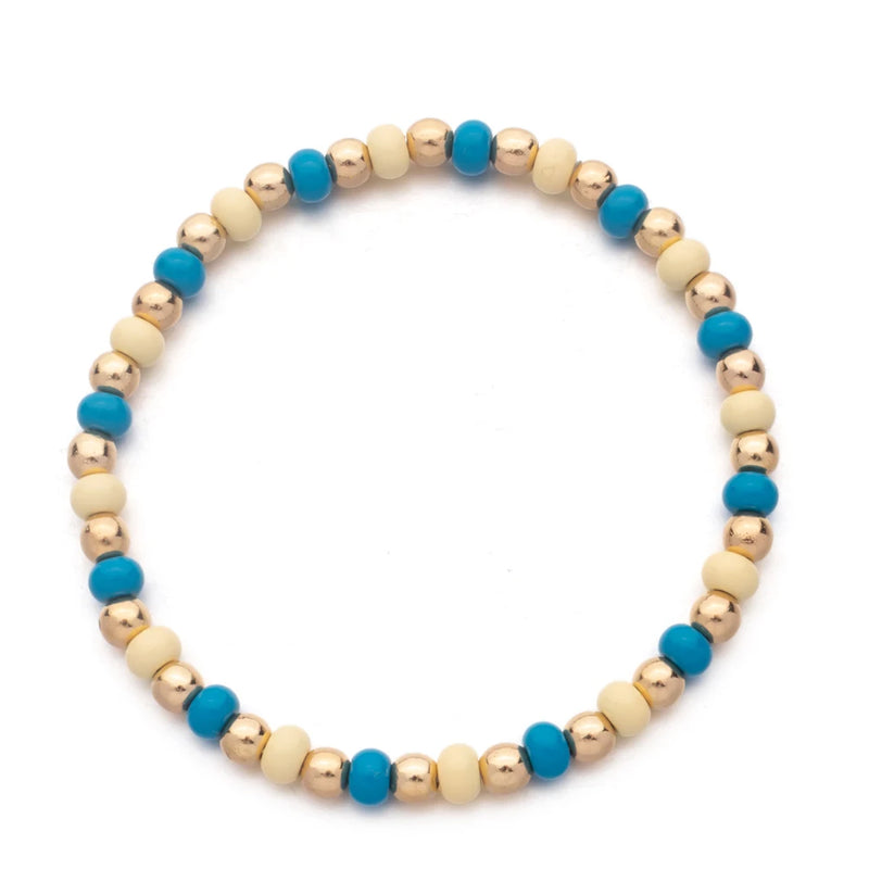 Colorful 4mm Rondelle Bead Bracelets Women Elastic Bohemian Jewelry