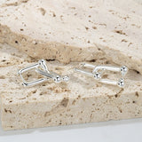 Zircon Inlaid U-Shaped Earrings in S925 Sterling Silver