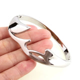 Unixes Jewelry Stainless Steel Silver Cuff Bangle Bracelet Gift