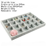 Velvet Jewelry Trays Organizer Display Holder Box Case