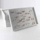 Velvet Jewelry Trays Organizer Display Holder Box Case