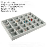 Velvet Jewelry Trays Organizer Display Holder Box Case