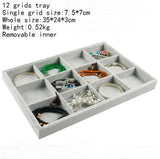 Velvet Jewelry Trays Organizer Display Holder Box Case