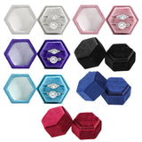 Velvet Ring Earring Jewelry Case Gift Box with 2 Slots