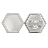 Velvet Ring Earring Jewelry Case Gift Box with 2 Slots