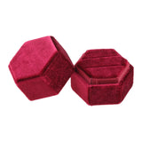 Velvet Ring Earring Jewelry Case Gift Box with 2 Slots
