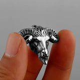 Viking Sheep Head Animal Necklace Men Stainless Steel Vintage Pendant