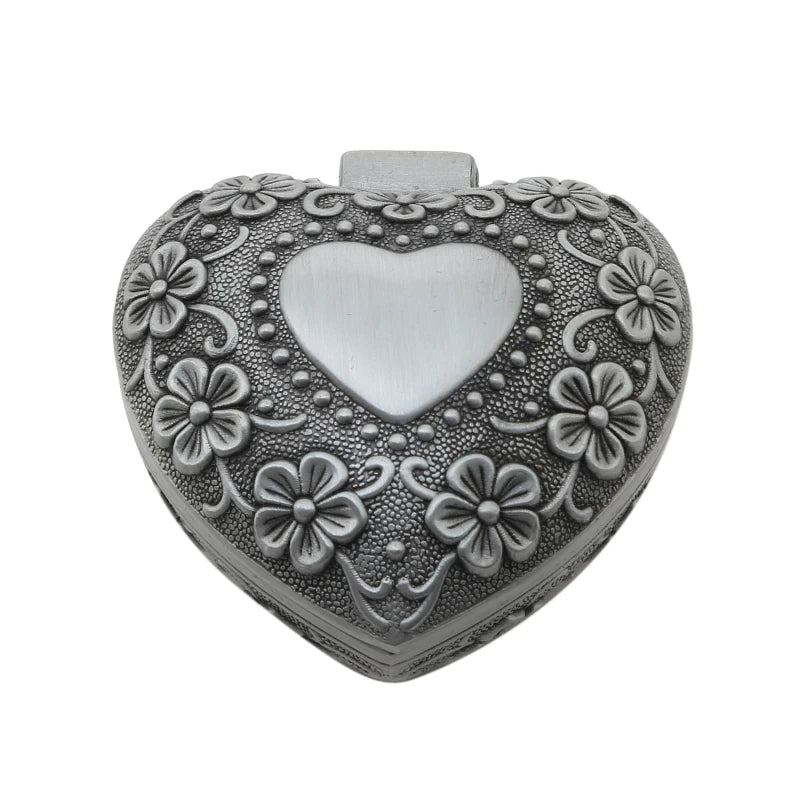 Vintage Heart-Shaped Jewelry Box: Small Trinket Organizer