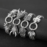 Vintage Stainless Steel Double-Headed Animal Woven Bracelet