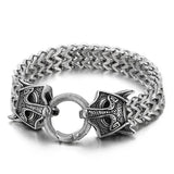 Vintage Stainless Steel Double-Headed Animal Woven Bracelet