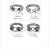Vintage Stainless Steel Double-Headed Animal Woven Bracelet