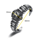 Vintage Lion Head Metal Open Bracelet for Men Women Punk Biker Jewelry