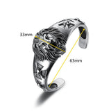 Vintage Lion Head Metal Open Bracelet for Men Women Punk Biker Jewelry