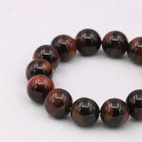 Vintage Red Tiger Eye Stone Round Beads Bracelet Bangle