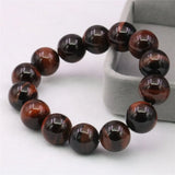 Vintage Red Tiger Eye Stone Round Beads Bracelet Bangle