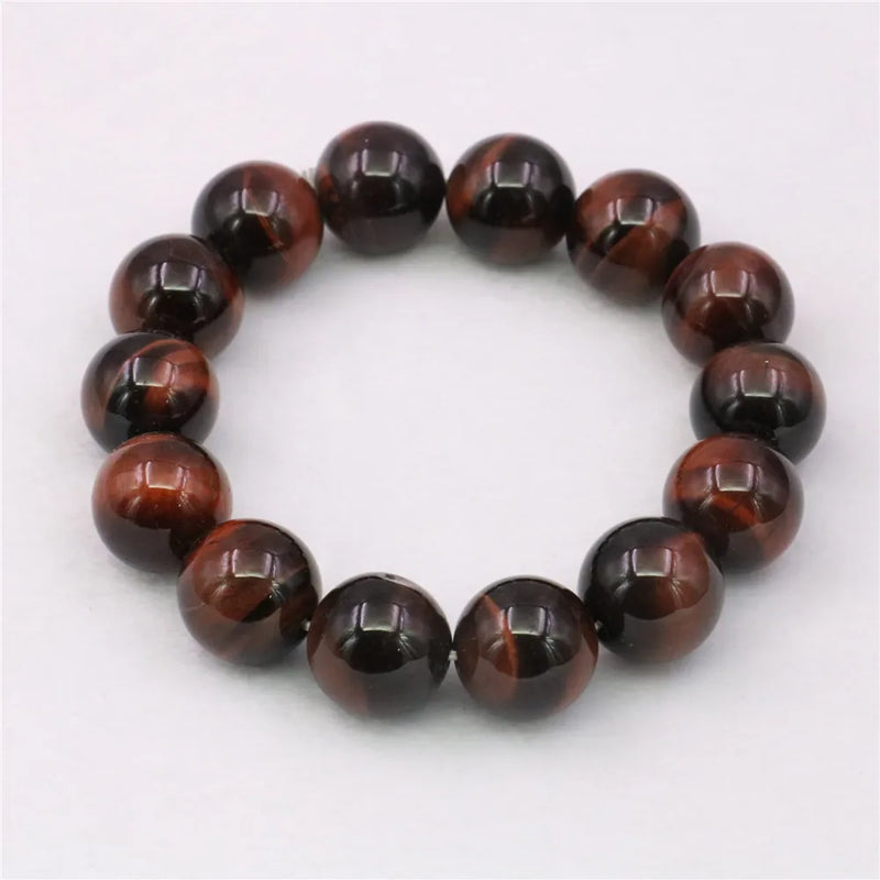 Vintage Red Tiger Eye Stone Round Beads Bracelet Bangle