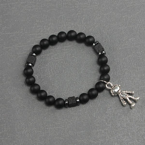 Vintage Beads Bracelet with Astronaut Charm