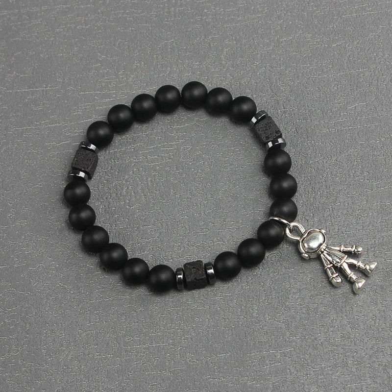 Vintage Beads Bracelet with Astronaut Charm