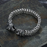 Vintage Wolf Head Stainless Steel Men's Bracelet Punk Rock Animal Bracelet