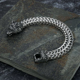 Vintage Wolf Head Stainless Steel Men's Bracelet Punk Rock Animal Bracelet
